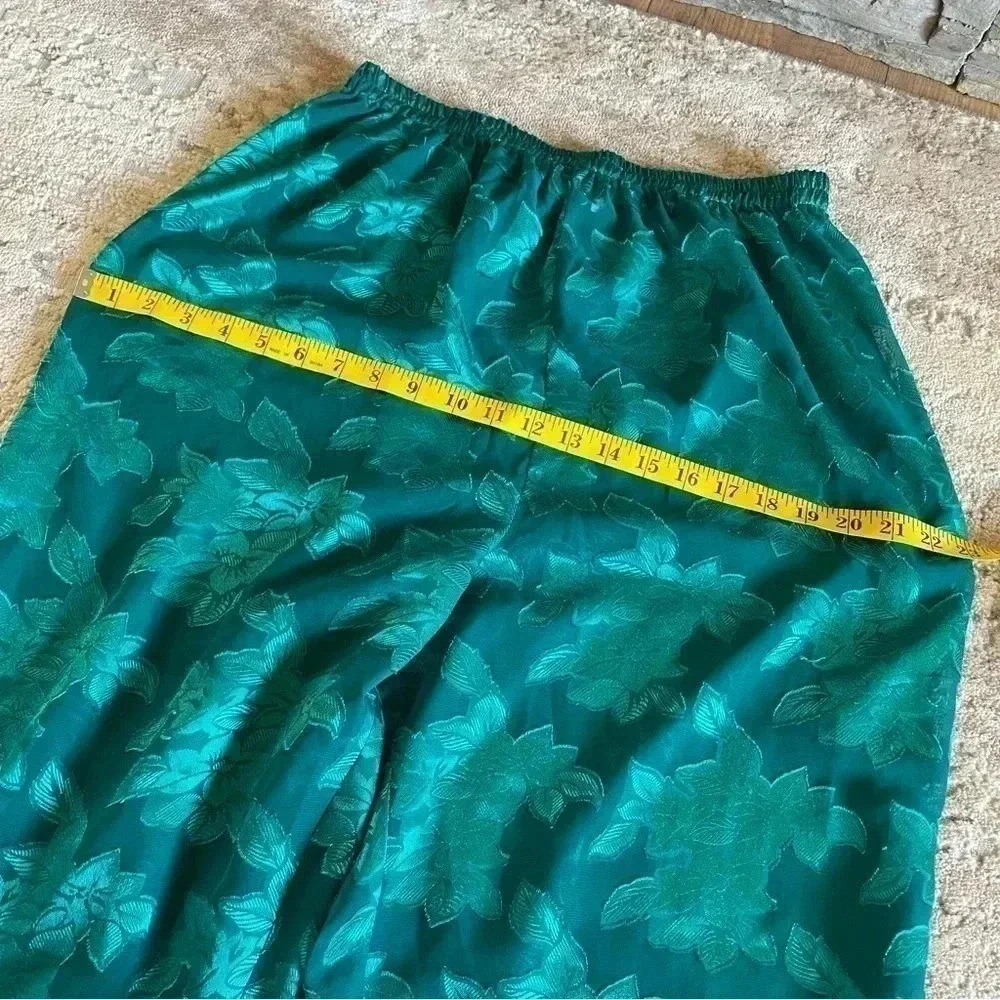 Victoria's Secret Vintage 80s Sheer Green Applique Pajama Bottoms Lounge Pants - Picture 11 of 12
